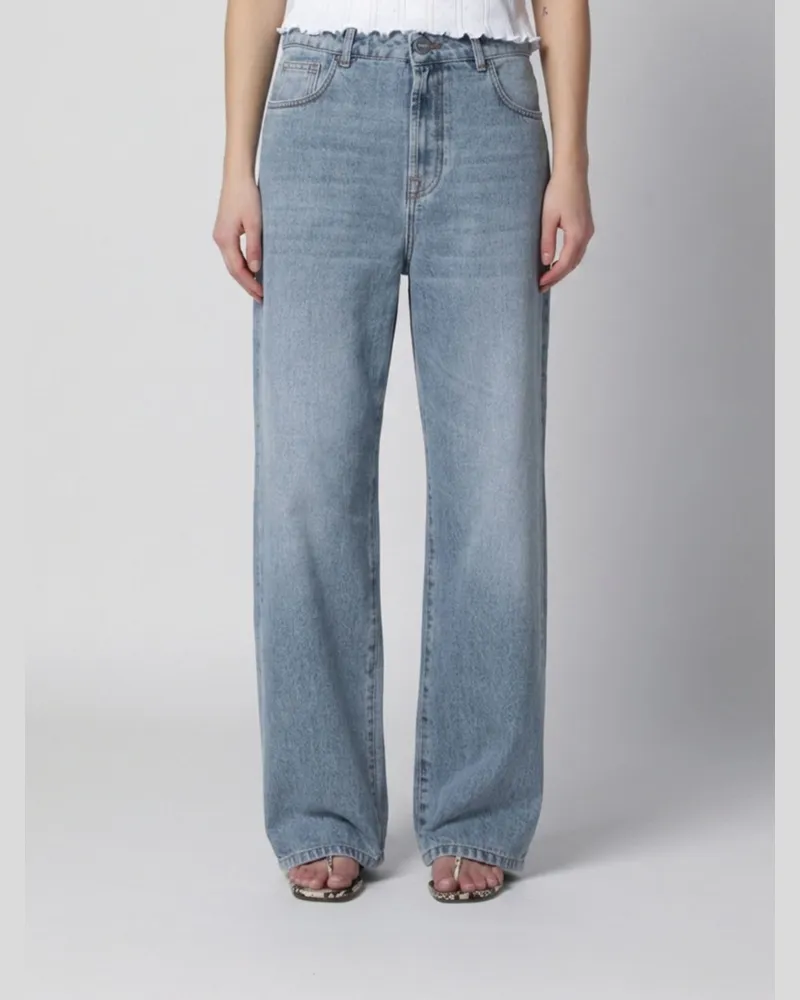 Róhe Palazzo Jeans aus Baumwolldenim Blau