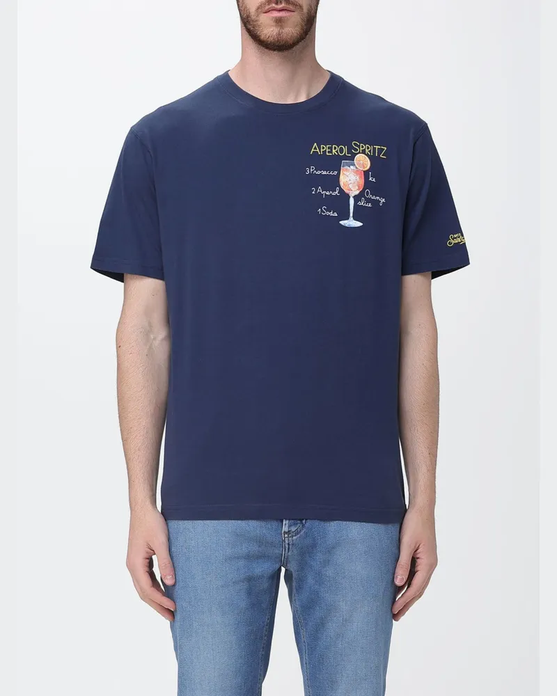 MC2 Saint Barth Baumwoll-Rundhals-T-Shirt Navy