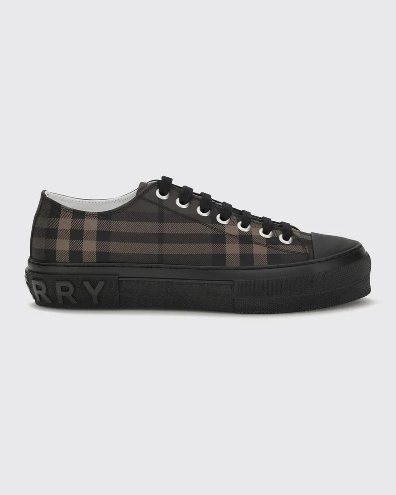 Burberry Low-Top-Sneaker aus Stoff mit Karomuster und Gummikappe Braun