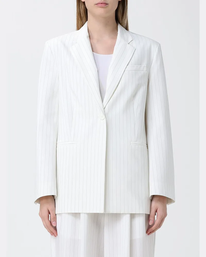 MEIMEIJ Einreihiger Blazer aus gestreiftem Viskosemischgewebe Ice