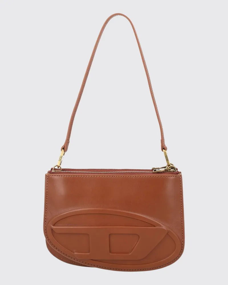 Diesel 1DR Mini-Schultertasche aus Glattleder mit Oval-D-Logoplakette Leder
