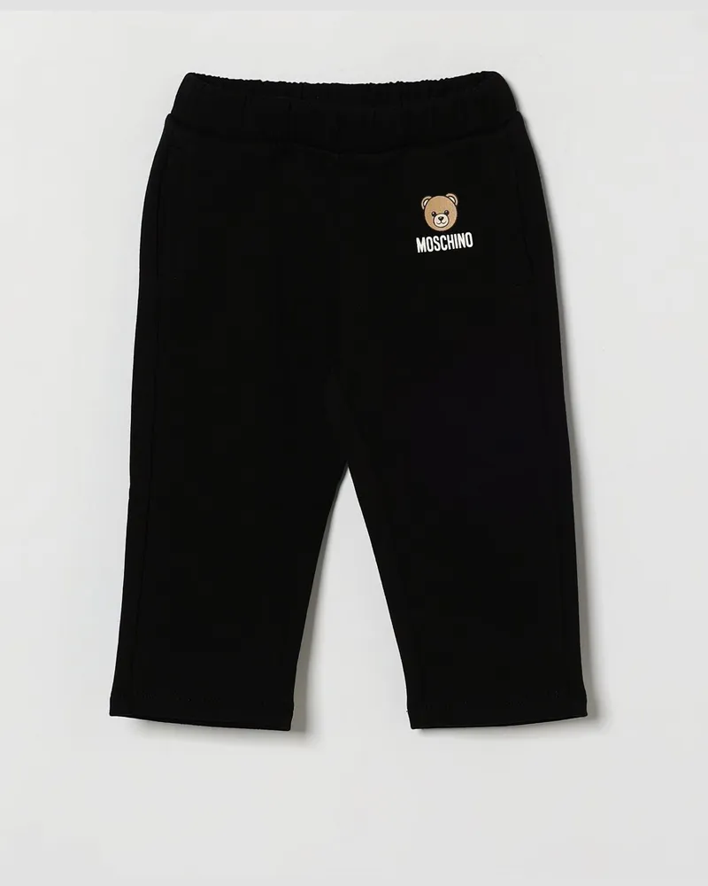 Moschino Jogginghose für Jungen aus Baumwolle mit Teddy-Bear-Print Schwarz