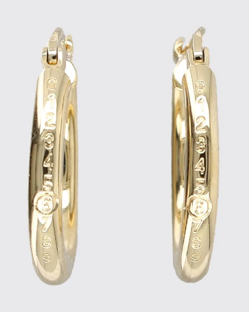 Maison Margiela Creolen-Ohrring aus Messing mit eingraviertem numerischem Logo Silber