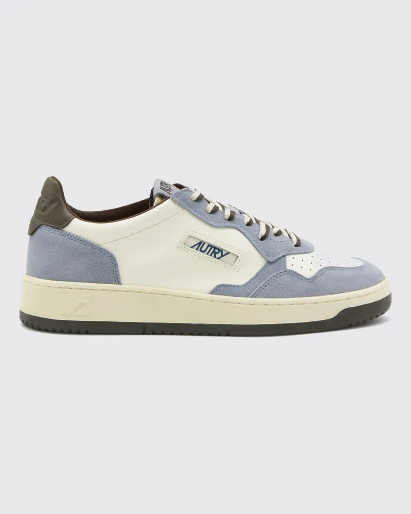 AUTRY Medalist Low zweifarbige Sneaker aus Kalbsleder und Wildleder Weiss
