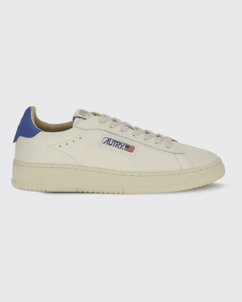 AUTRY Dallas Low zweifarbige Sneakers aus glattem Kalbsleder mit Logo Blau