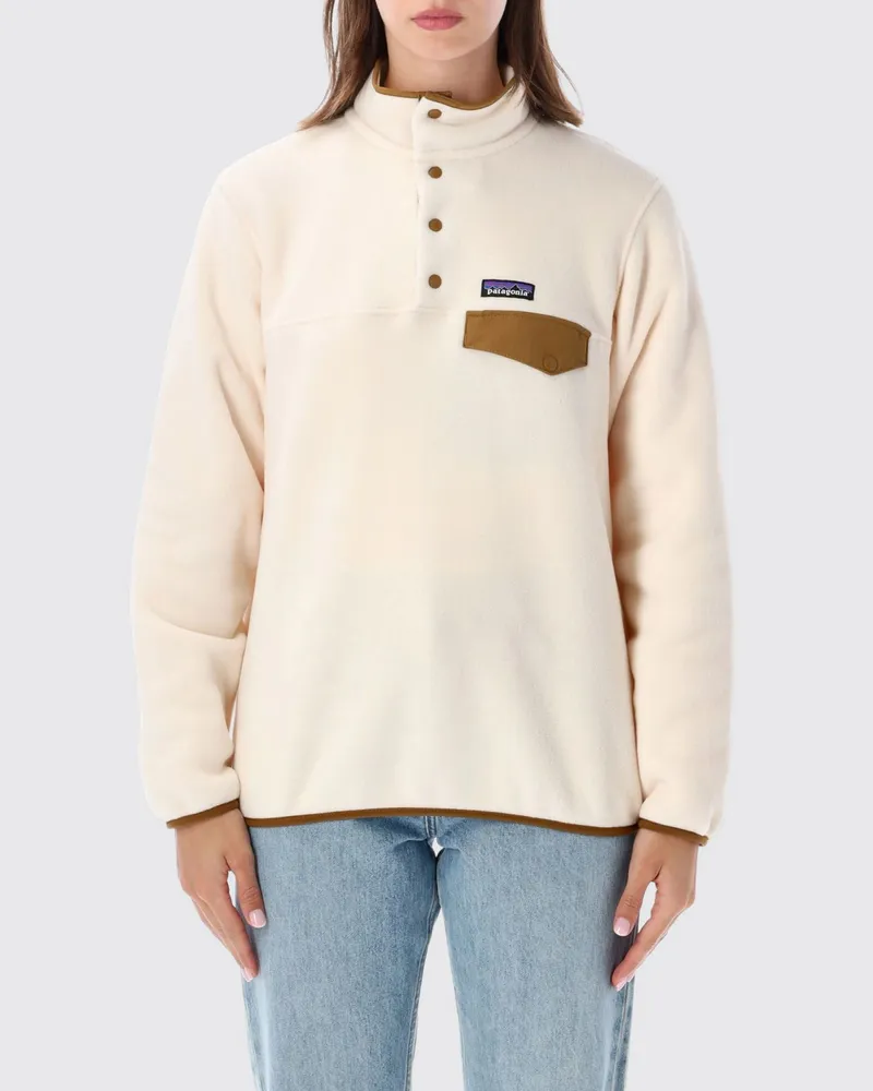 Patagonia Synchilla® Fleecepullover mit Stehkragen und Knopfleiste Beige