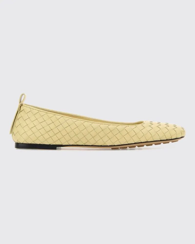 Bottega Veneta Charlotte Ballerinas aus geflochtenem Lammleder mit eckiger Kappe Butter