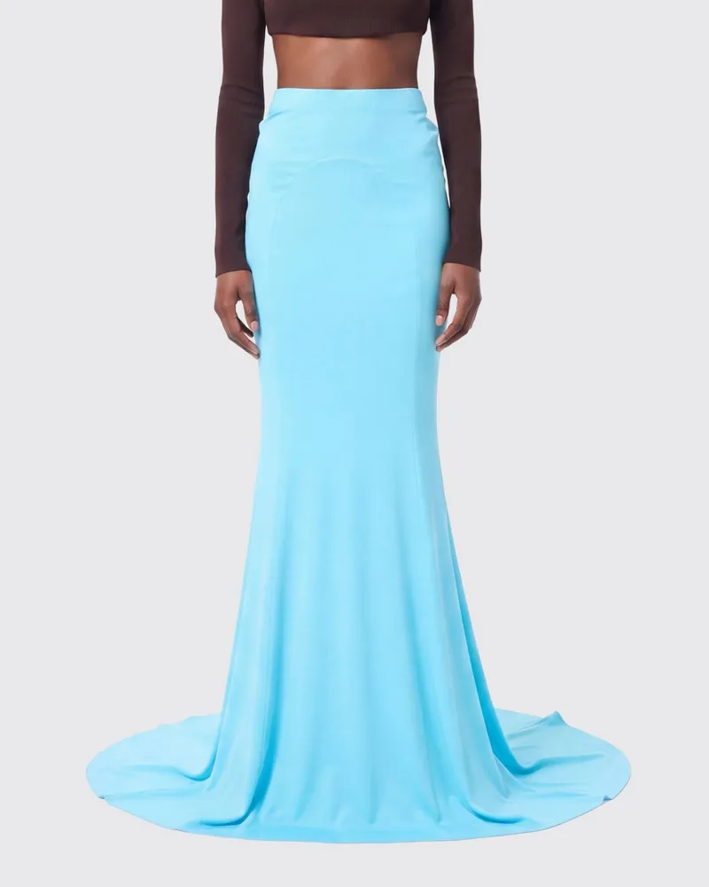 Tom Ford Langer Jerseyrock mit Schleppe Blau