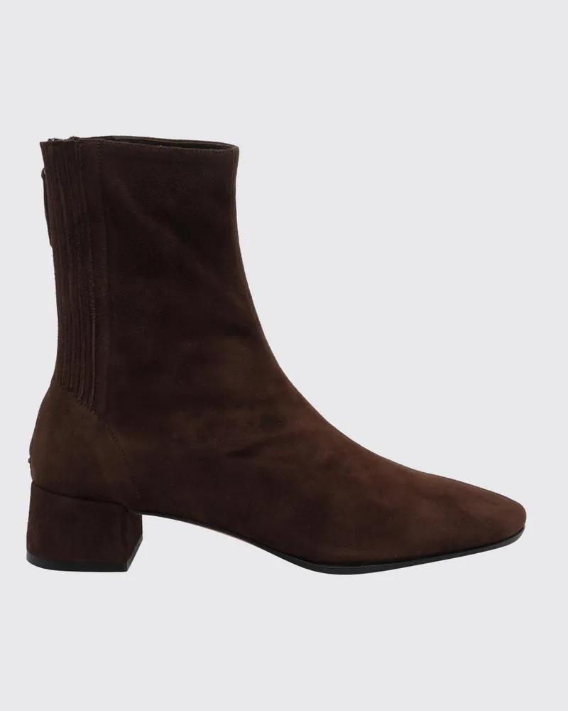 Aquazzura Saint Honorè Chelsea-Boots aus Veloursleder mit spitzer Kappe Braun