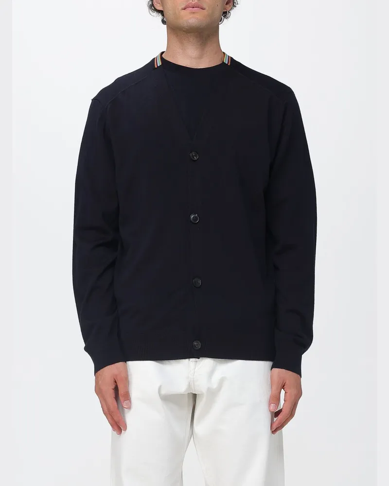 Paul Smith V-Ausschnitt Cardigan aus reiner Merinowolle Navy