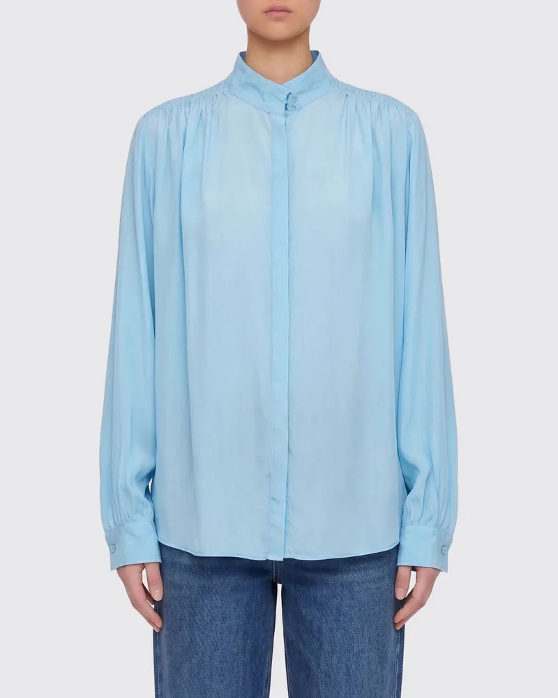 forte_forte Hemdbluse damen Hellblau