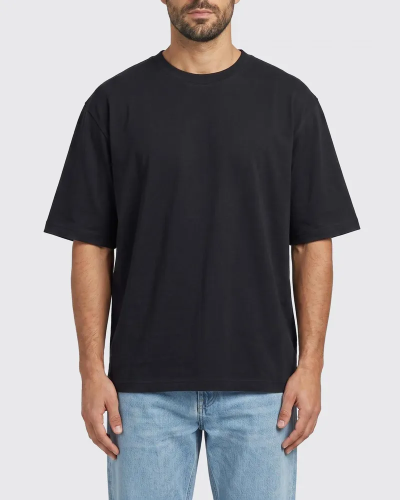 Studio Nicholson Basic Baumwoll-T-Shirt Schwarz