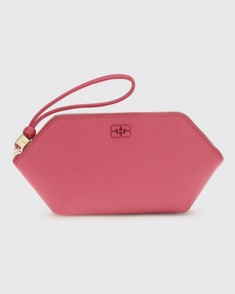 Ganni Bou Mini-Tasche aus recyceltem Leder mit Reißverschluss und Butterfly-Logo Rot