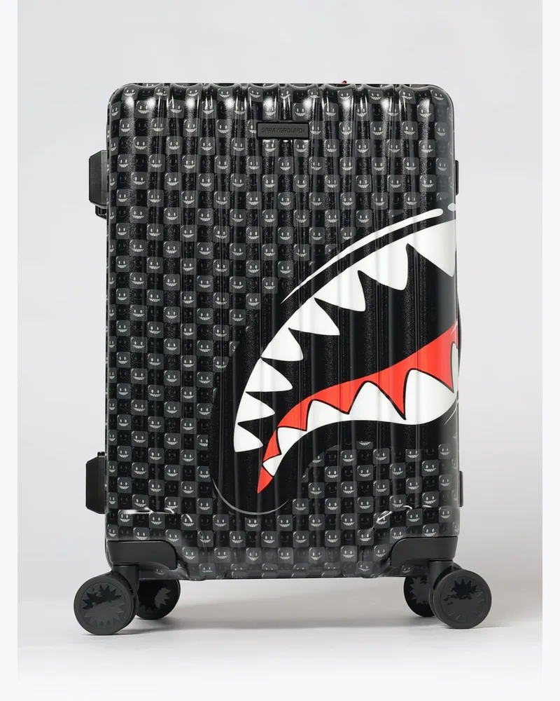 Sprayground Schwarzer Polycarbonat-Reisetrolley von mit geprägtem Logo und Schwenkrädern Schwarz