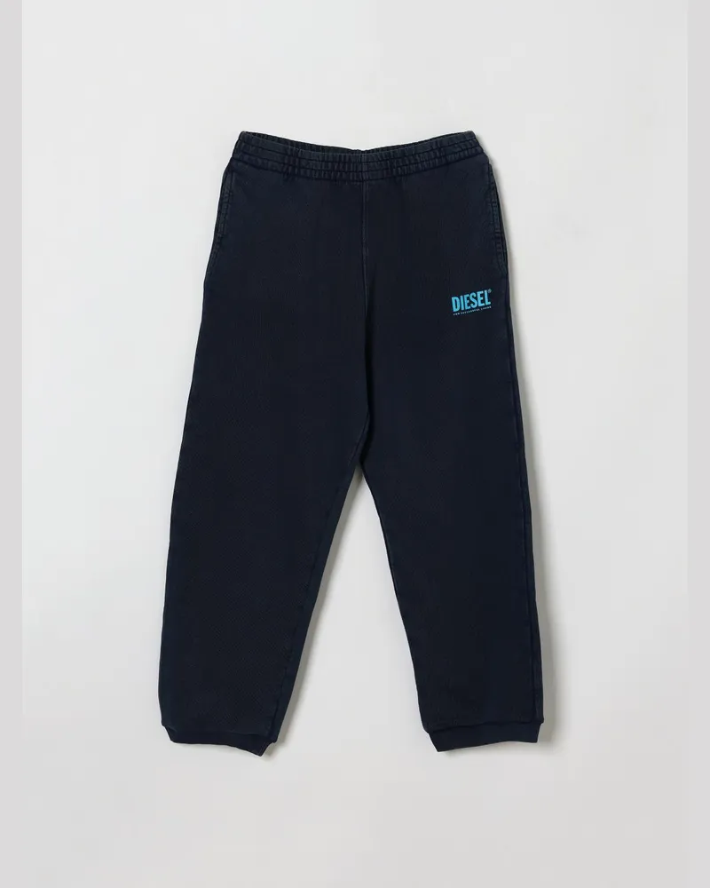 Diesel Blaue Jersey-Jogginghose für Jungen mit Logo-Print Blau