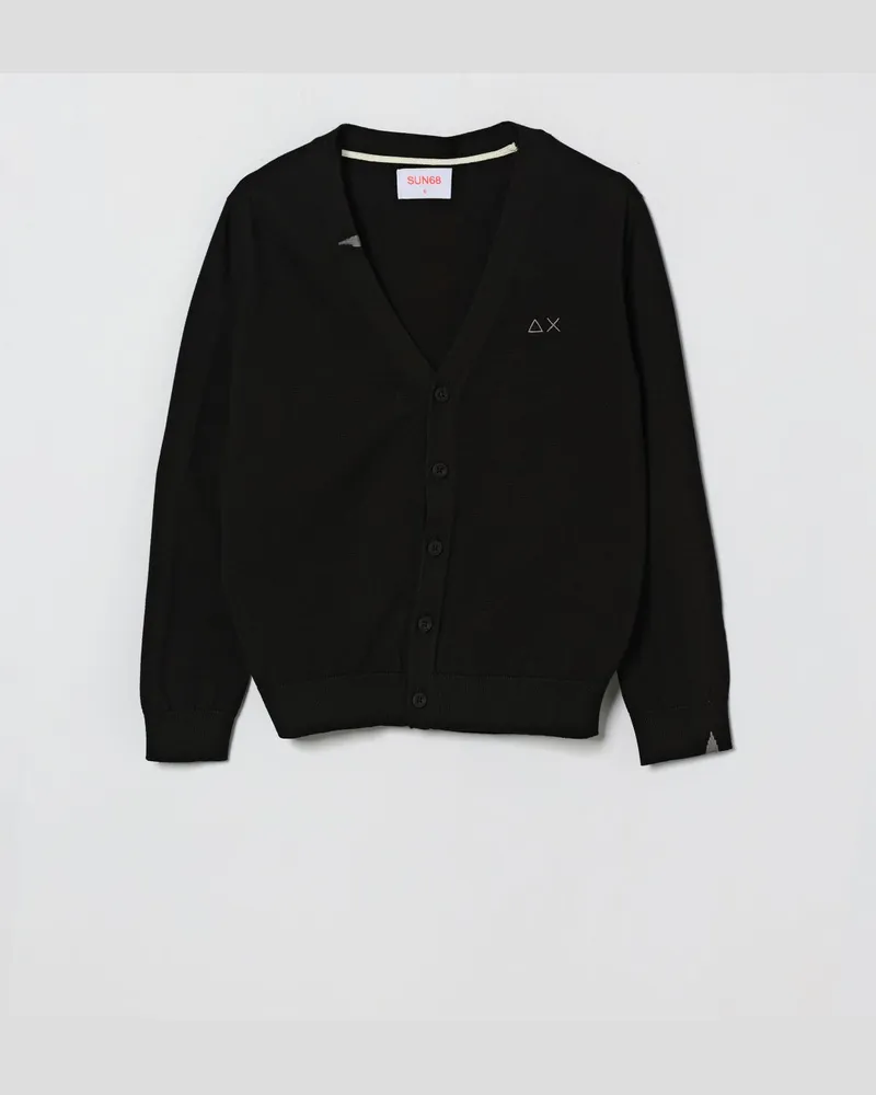 Sun68 Baumwoll-Cardigan mit Logo Schwarz