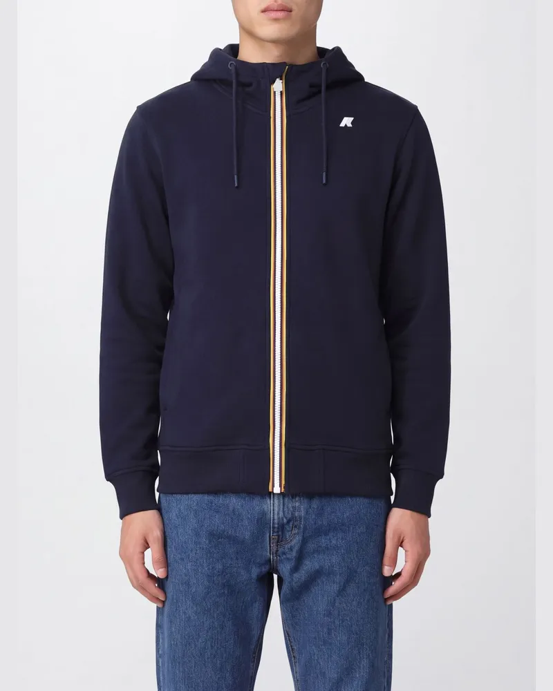 K-Way Kapuzen-Sweatjacke aus technischem Stretch-Gewebe für Herren Blau