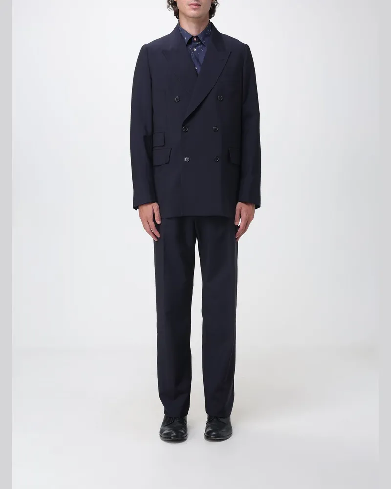 Paul Smith Zweireihiger Anzug aus Wolle und Mohair Navy