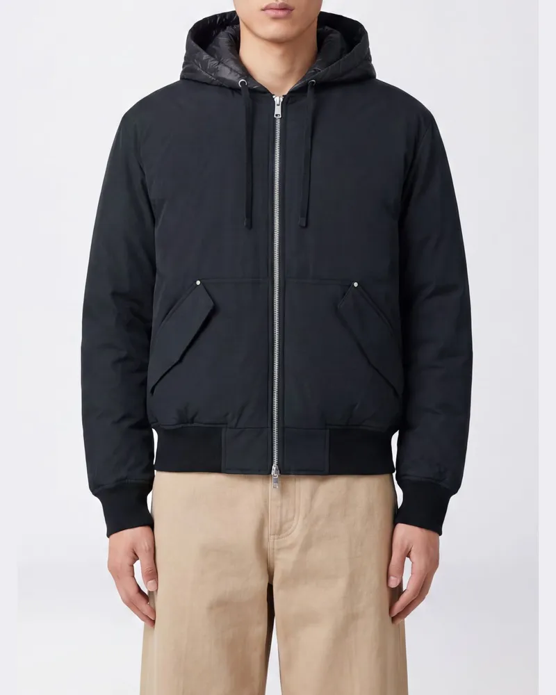 Moose Knuckles Brixton Bomberjacke aus Nylon mit Gänsedaunenfüllung und Kapuze Schwarz