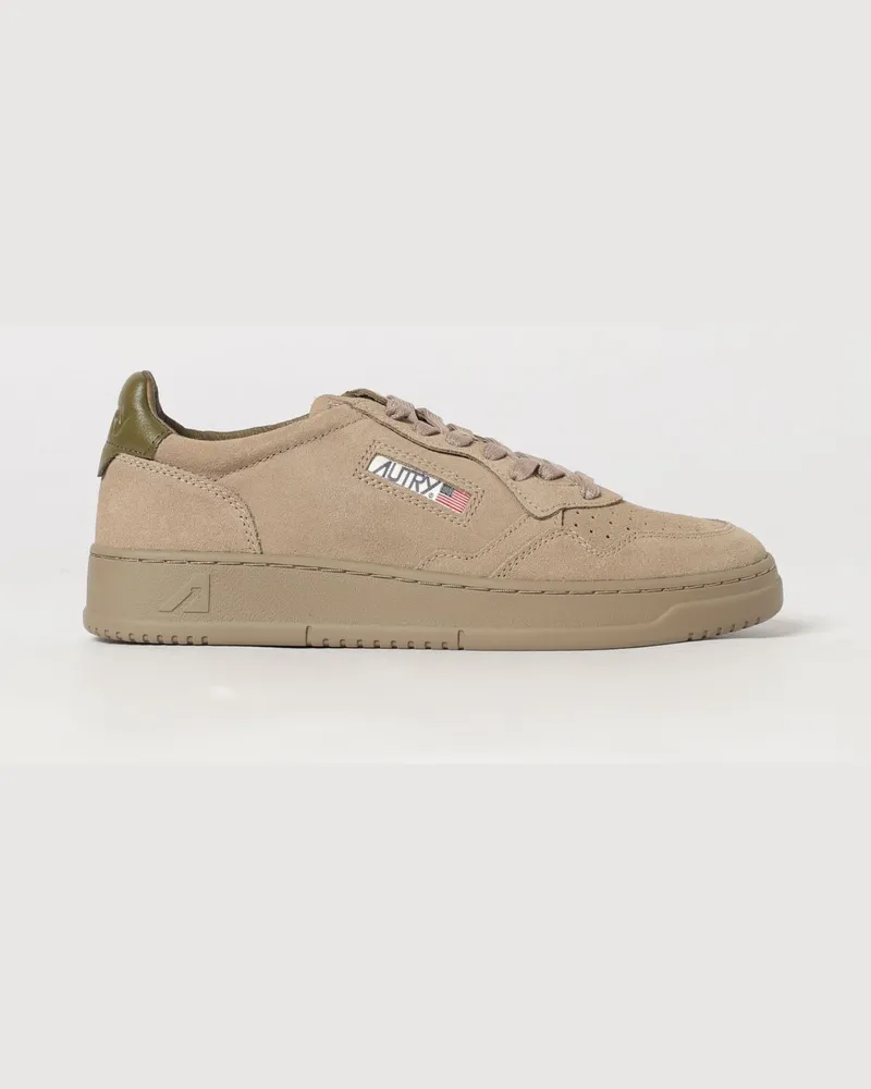 AUTRY Medalist Low Sneaker aus glattem Kalbsleder mit perforierter Spitze Beige