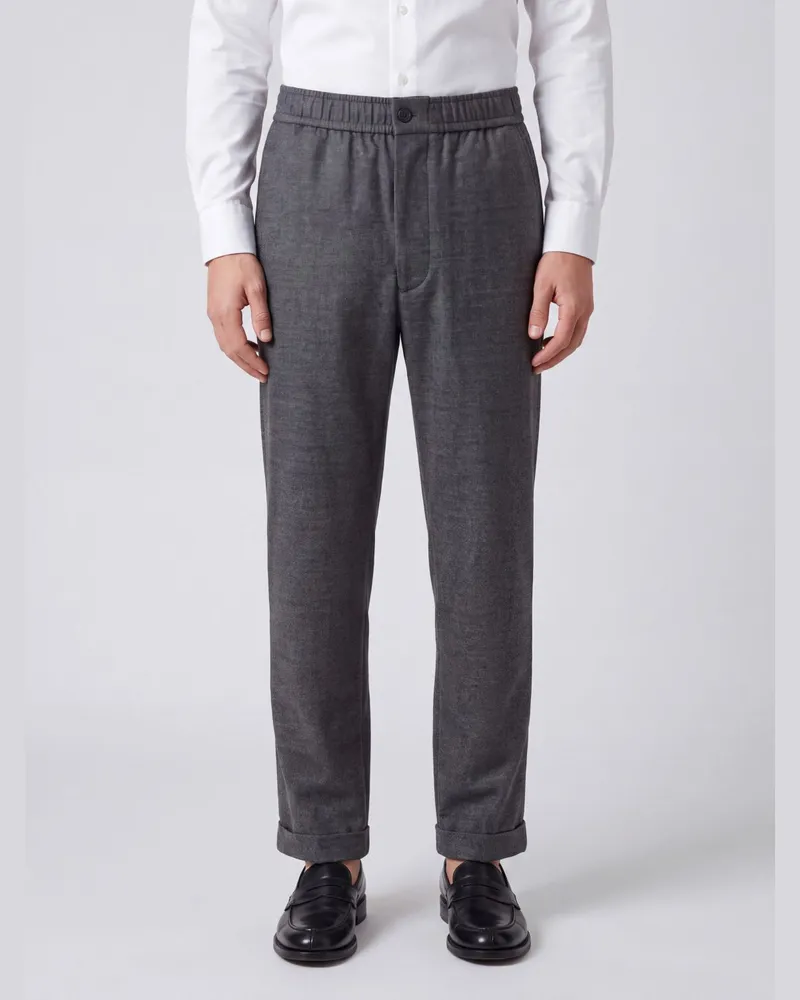 Giorgio Armani Slim Fit Hose aus Schurwolle und Kaschmir mit elastischem Bund Schwarz