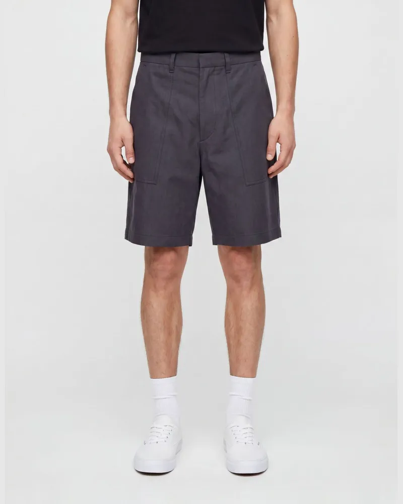 LARDINI Maßgeschneiderte Shorts aus Leinenmischung Charcoal