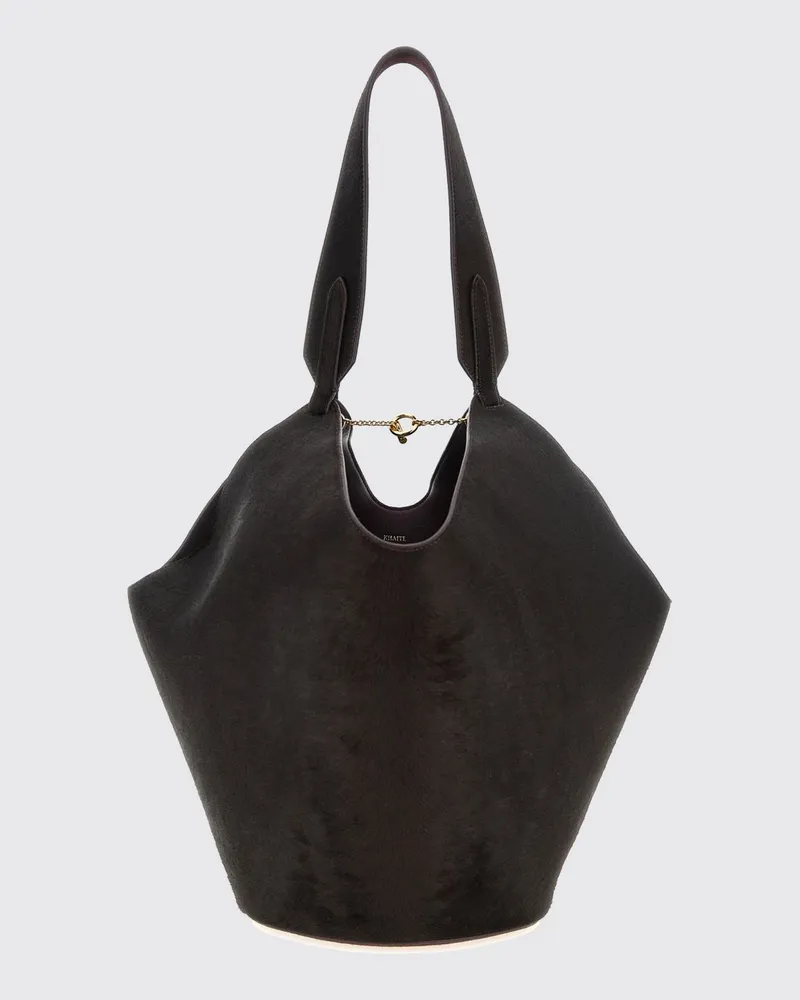KHAITE Lotus Tote-Tasche von aus Kalbsleder mit Wildleder-Innenausstattung Burgunderrot