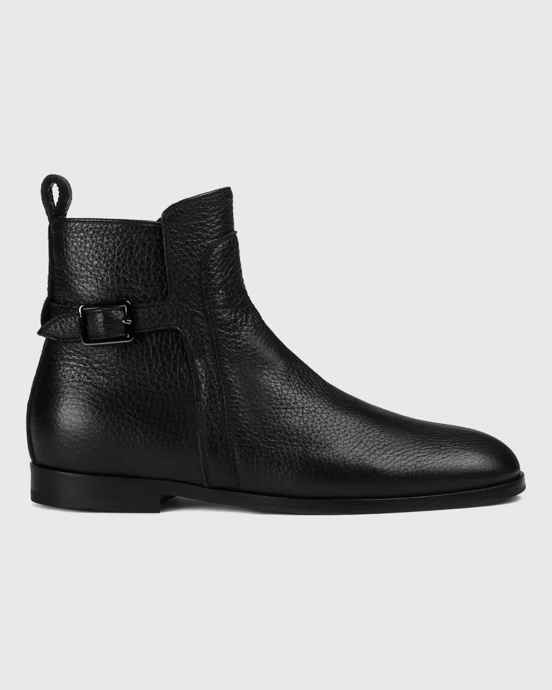 Doucal´s Stiefeletten aus Hirschleder mit seitlichem Reißverschluss und runder Kappe Schwarz