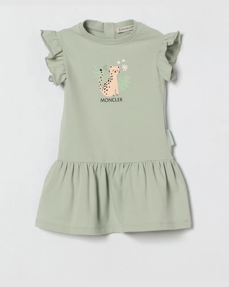 Moncler Kleid aus Stretch-Baumwolle mit Logo Mint