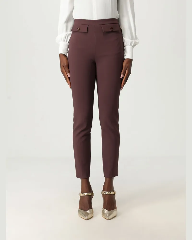 Elisabetta Franchi Hose damen Weinrot
