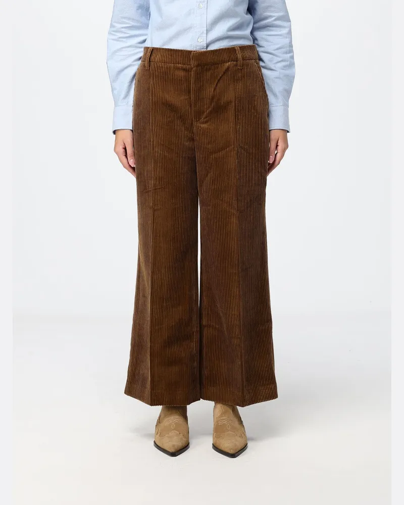 Frame Denim Swing Wide Leg Cordhose mit mittlerer Leibhöhe Braun