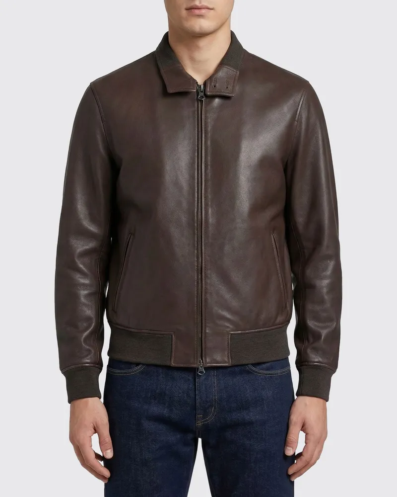 Stewart Lederjacke Braun