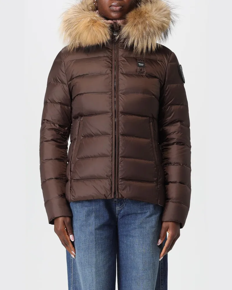 Blauer Jacke damen Braun