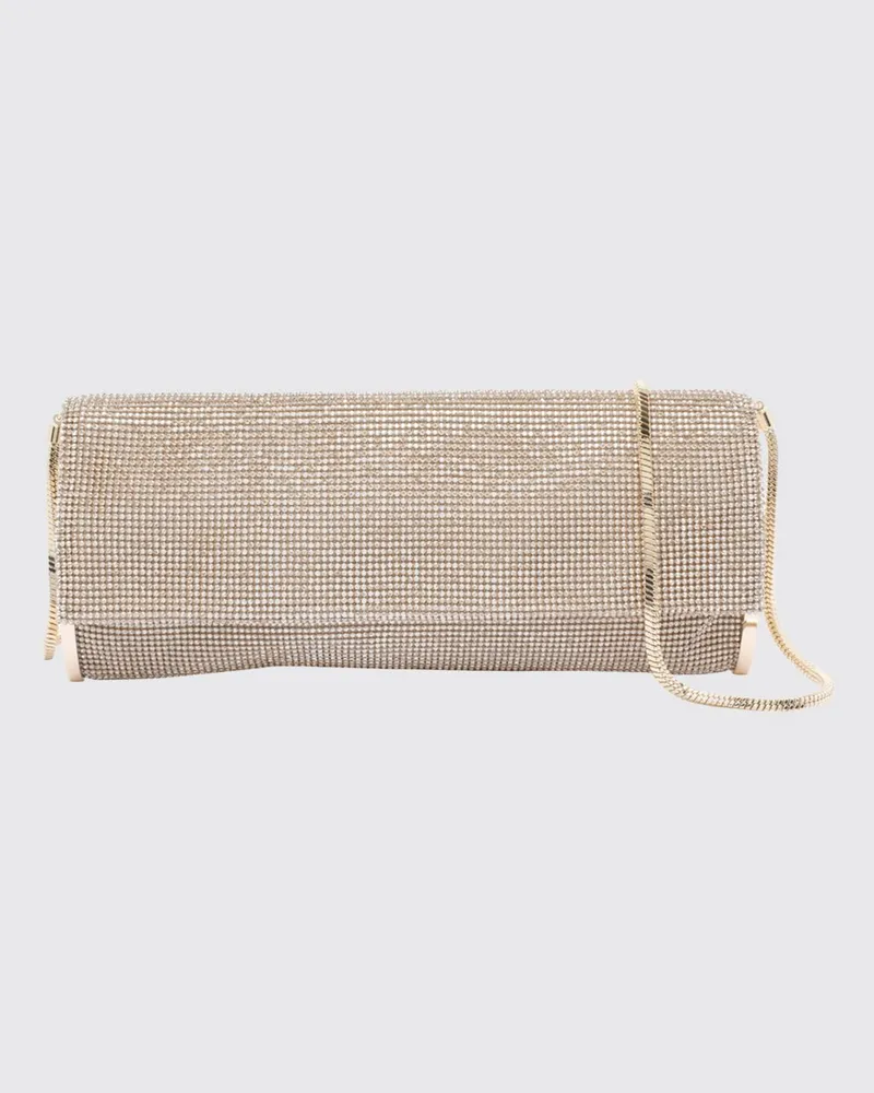 Benedetta Bruzziches Kate Clutch aus Kristall-Mesh mit Schmuck-Schulterriemen Braun