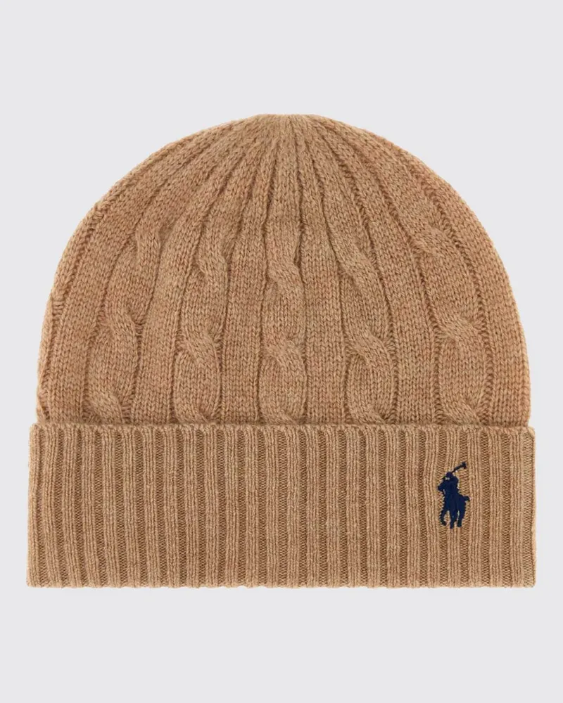 Ralph Lauren Beanie von aus Wolle und Kaschmir mit gesticktem Logo Braun