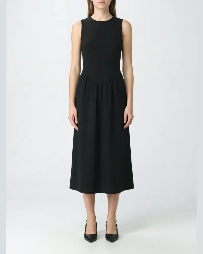 Calvin Klein A-Linien-Jersey-Midikleid mit schulterfreiem Design Schwarz