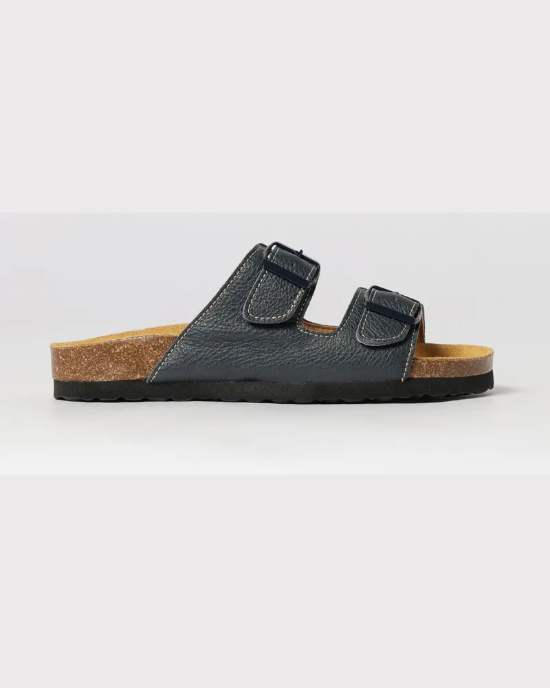 Woolrich Sandalen aus genarbtem Leder Blau