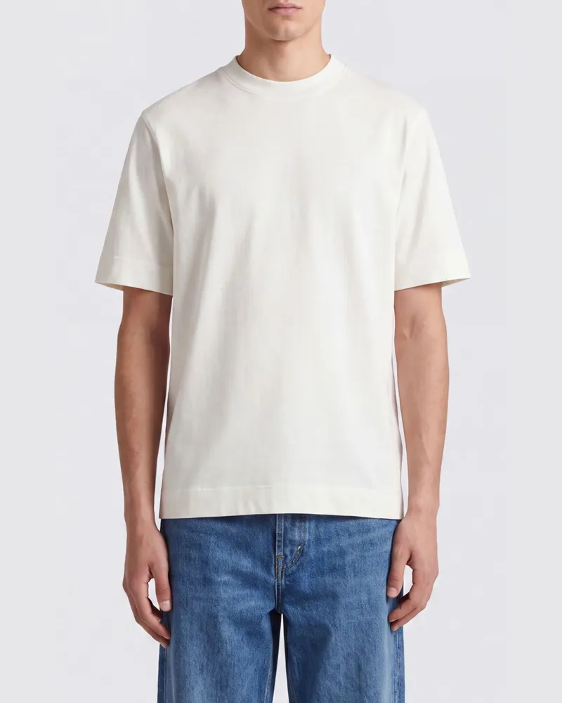 Emporio Armani Basic Kurzarm-T-Shirt mit Rundhalsausschnitt aus reiner Baumwolle Weiß