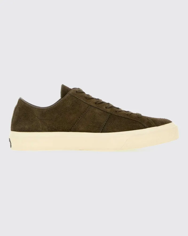 Tom Ford Low-Top-Sneakers Cambridge aus Kalbsveloursleder Kaki