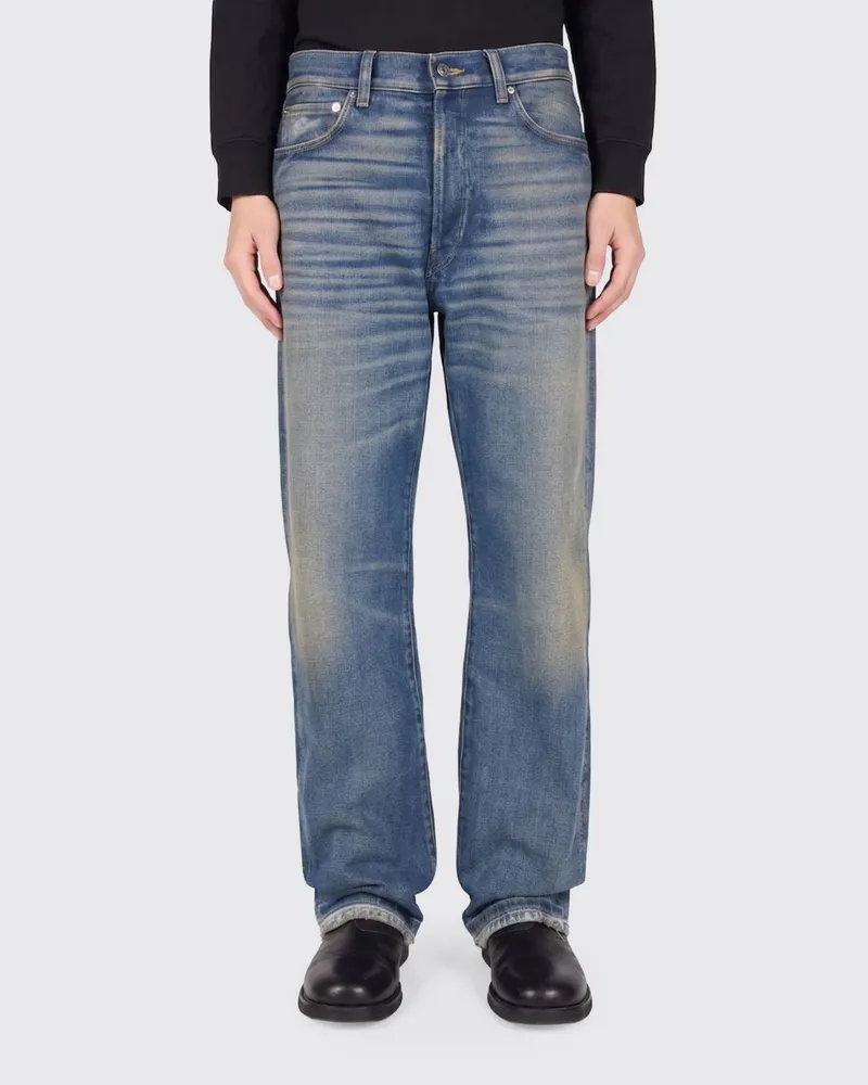 Haikure Wide-Leg-Jeans Achilles aus gebleichtem Denim Blau