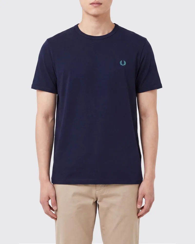 Fred Perry Baumwoll T-Shirt mit gesticktem Logo Tinte