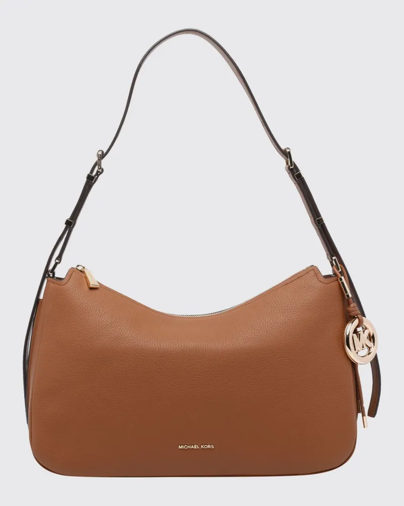 Michael Kors Nolita mittelgroße Schultertasche von aus genarbtem Leder Braun