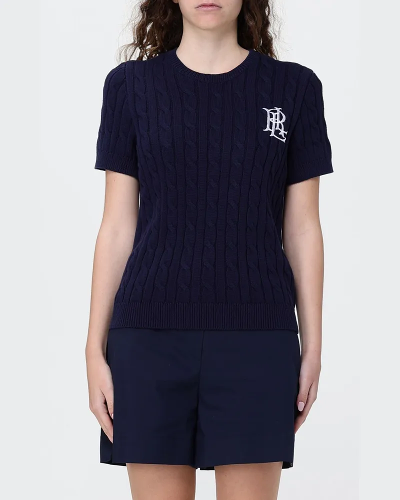 Ralph Lauren Baumwollpullover mit Monogramm Navy