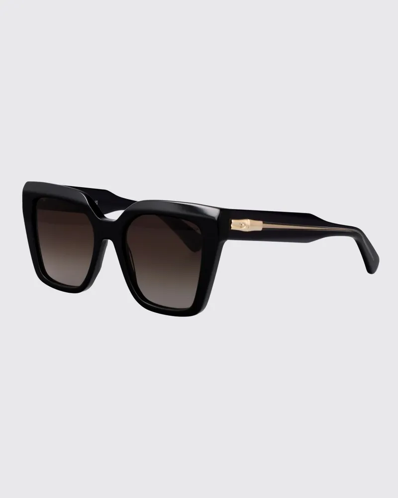 Longchamp Schmetterlings-Sonnenbrille von aus Acetat mit Verlaufsgläsern Schwarz