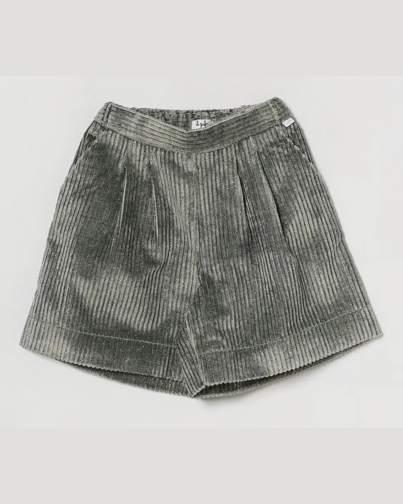 Il Gufo Samtshorts für Jungen mit elastischem Bund Grau