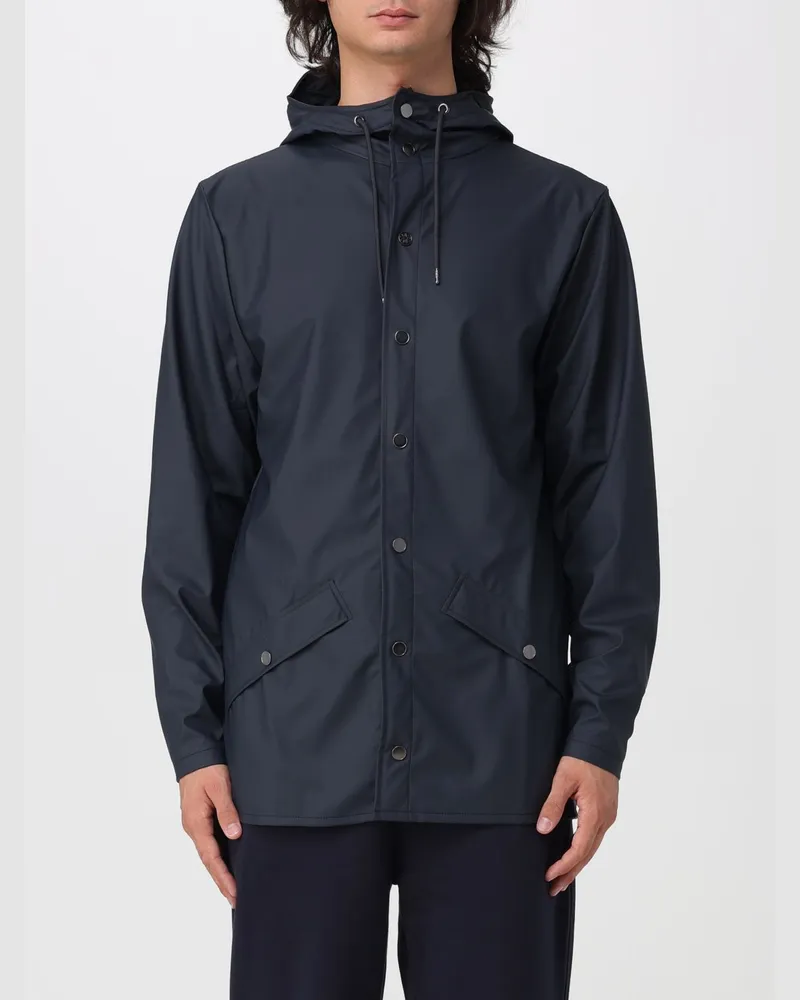 RAINS Wasserdichte Kapuzenjacke aus recyceltem Funktionsstoff Blau