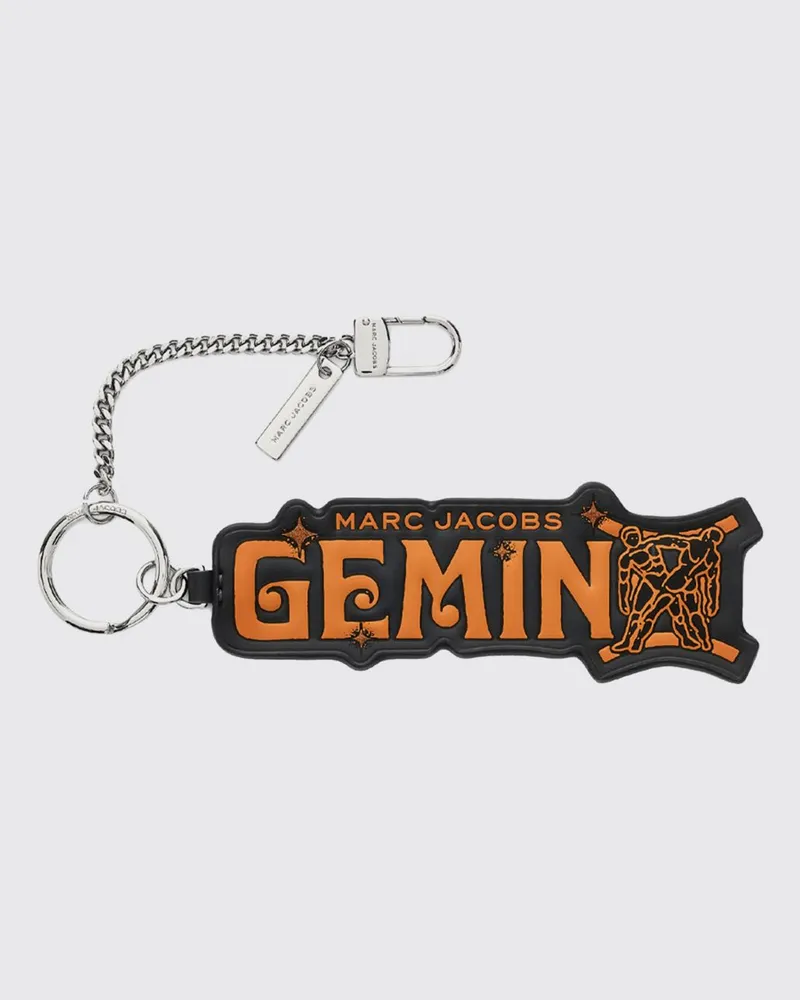 Marc Jacobs The Charm Bag Zodiac Schlüsselanhänger mit Slogan-Print und Karabiner Orange