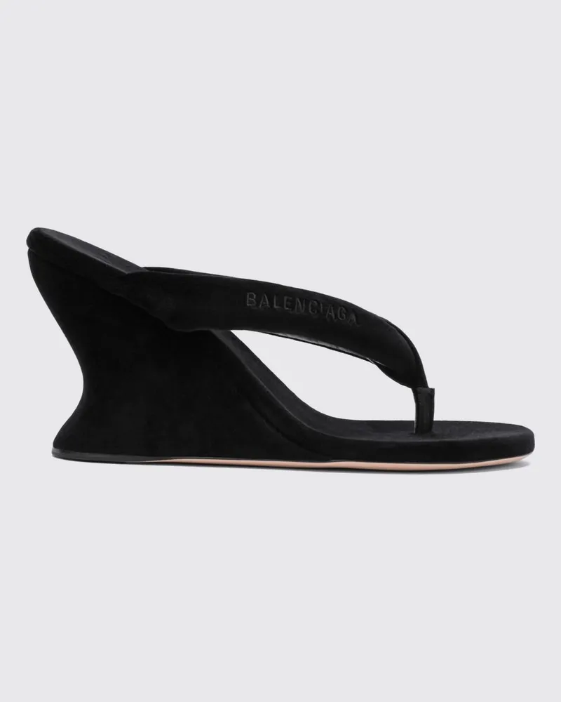 Balenciaga Gaeta Keil-Zehentrenner-Sandalen aus Samt Schwarz