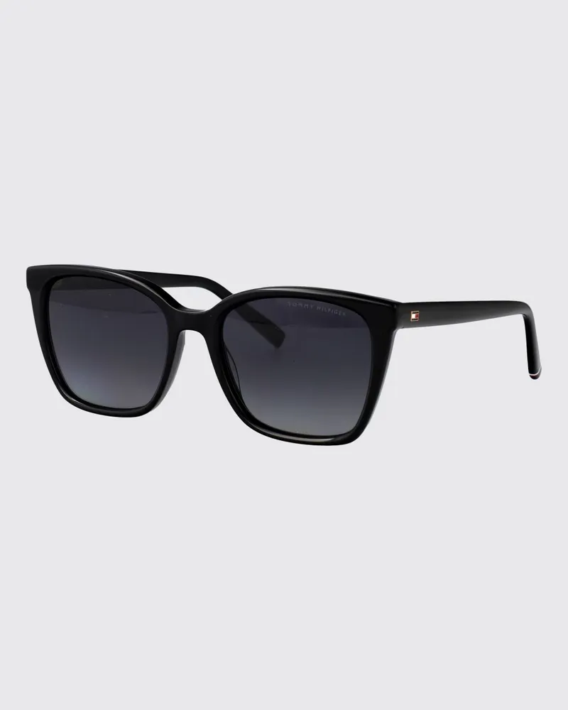 Tommy Hilfiger Cat-Eye-Sonnenbrille aus Acetat mit Schildpatt-Print Schwarz