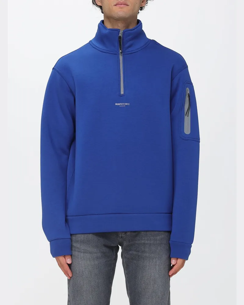 Murphy & Nye Technisches Sweatshirt aus Neopren mit Reißverschluss und Stehkragen Royal